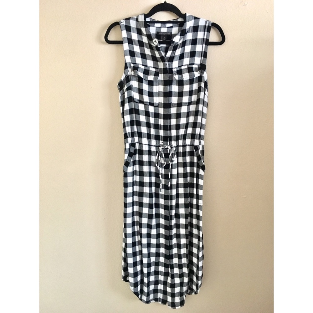 Banana Republic Buffalo Plaid Midi Dress
